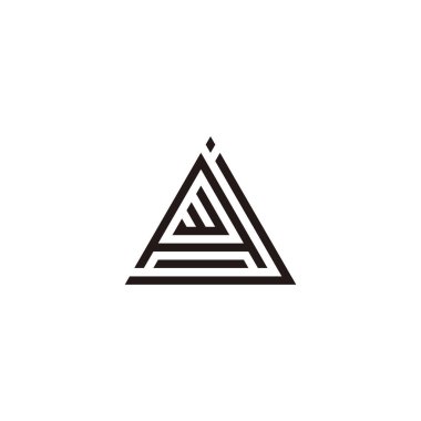 J harfi, A ve w üçgeni geometrik sembol basit logo vektörü