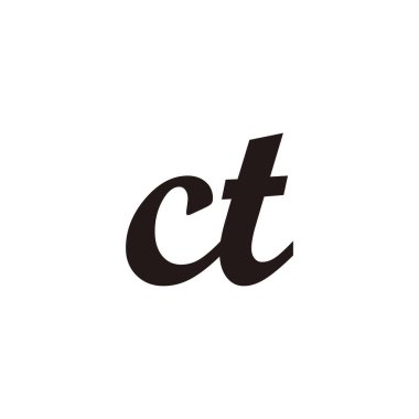 ct harfi geometrik sembolü basit logo vektörü
