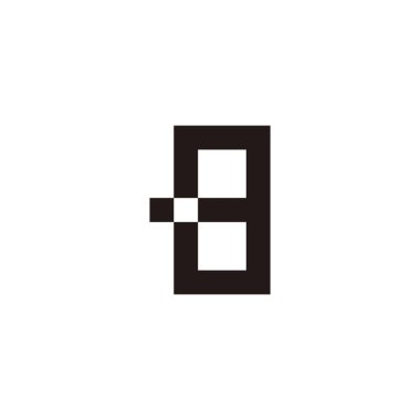 38 numara 83 3 kare geometrik sembol basit logo vektörü