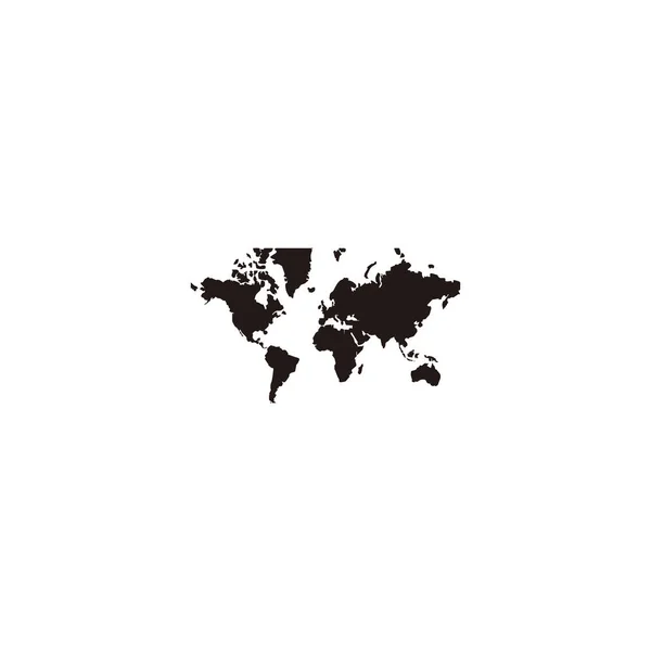 Mapa Mundo Ilustração Símbolo Geométrico Vetor Logotipo Simples — Vetor de Stock