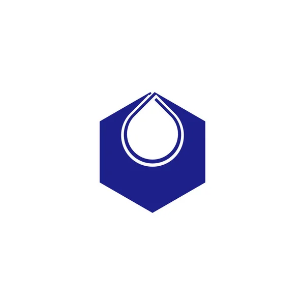 Hexagon Line Water Drop Geometric Symbol Simple Logo Vector — Stock Vector