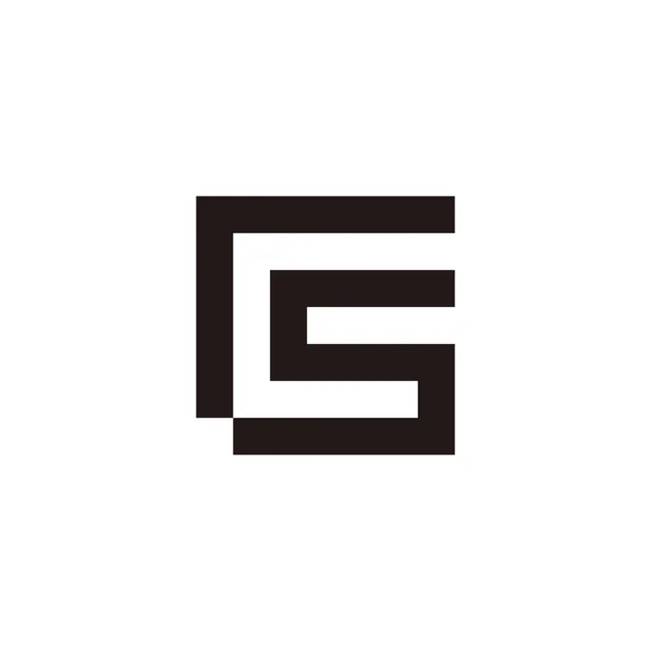 Litera Kwadratowy Unikalny Symbol Geometryczny Prosty Wektor Logo — Wektor stockowy