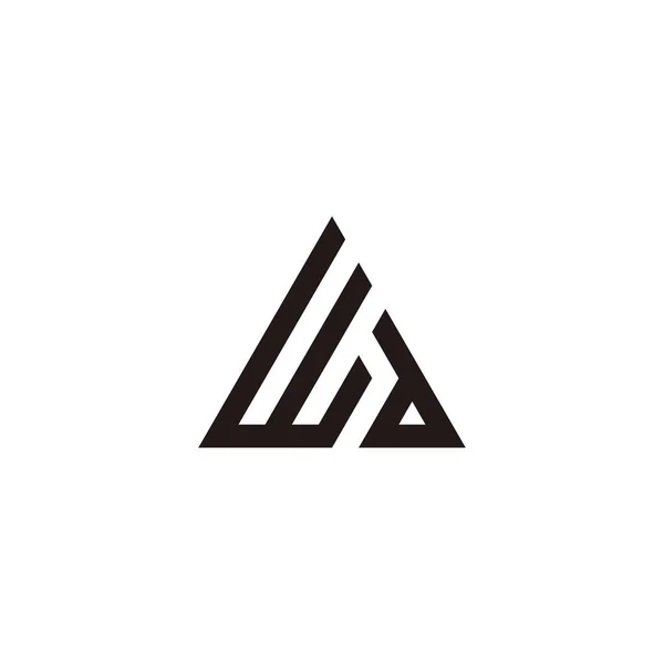 字母Wd三角形 轮廓几何符号简单标识向量 — 图库矢量图片
