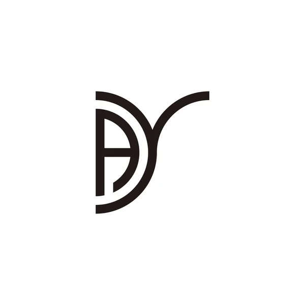 Huruf Kurva Geometris Simbol Vektor Logo Sederhana - Stok Vektor