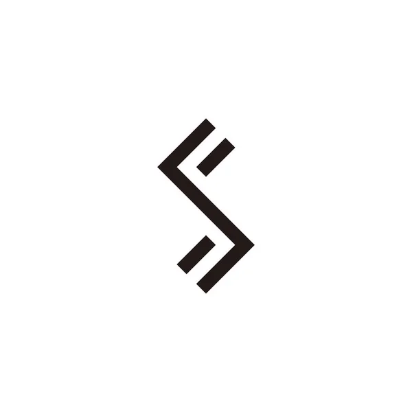 Lettera Striscia Simbolo Geometrico Semplice Logo Vettoriale — Vettoriale Stock