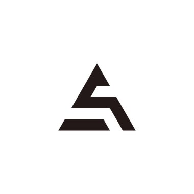 Harf kare qS q üçgen geometrik sembol basit logo vektörü