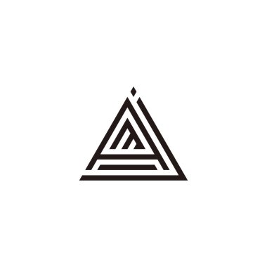 J harfi, A ve m üçgeni geometrik sembol basit logo vektörü