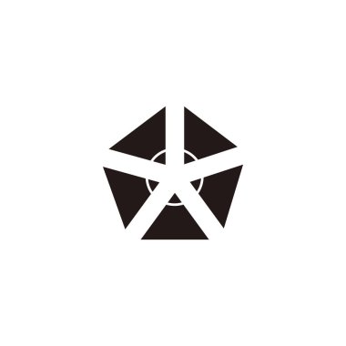 Çokgen, kalemler geometrik sembol basit logo vektörü