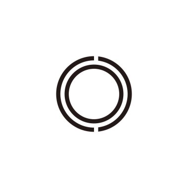 Harf co oc c o çember, çizgiler geometrik sembol basit logo vektörü