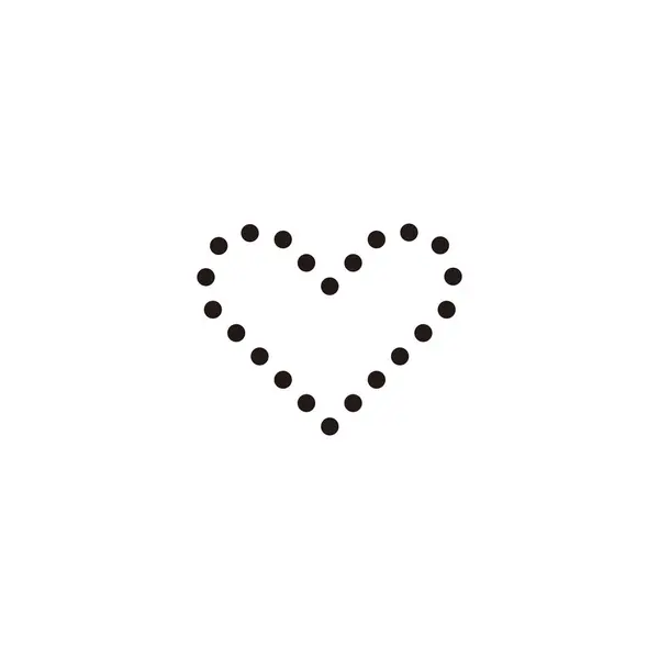 Heart Circles Geometric Symbol Simple Logo Vector — Wektor stockowy