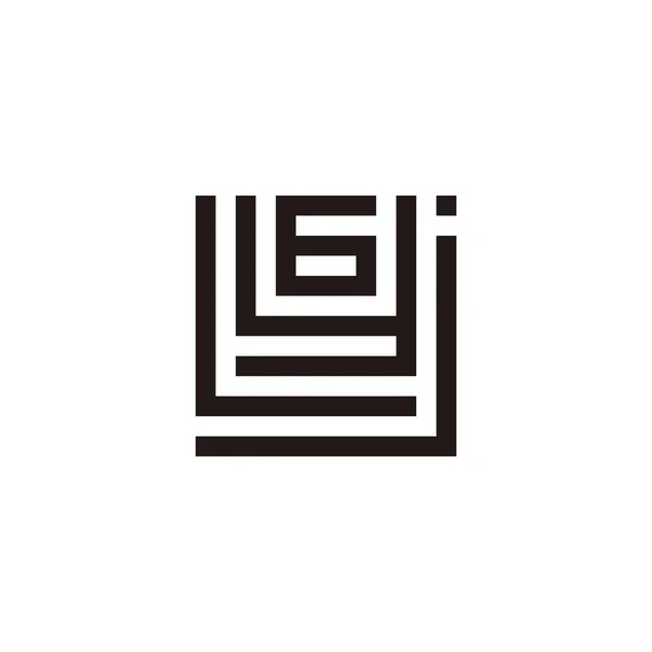 Lettera Numero Simbolo Geometrico Quadrato Semplice Vettore Del Logo — Vettoriale Stock