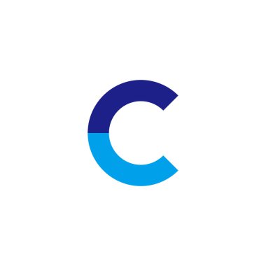 C harfi eğrisi, geometrik sembolü katla basit logo vektörü