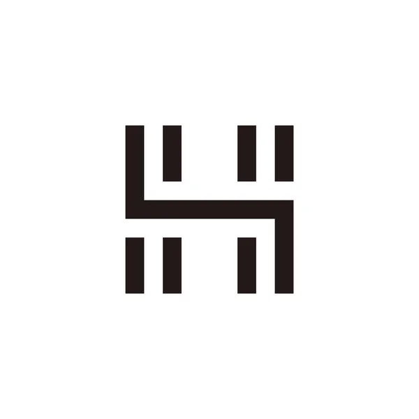 Буква Двойные Линии Геометрический Символ Простой Вектор Логотипа — стоковый вектор