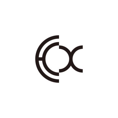 Harf HX eğrisi, daire geometrik sembol basit logo vektörü