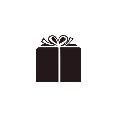 Hediye, geometrik sembol basit logo vektörü