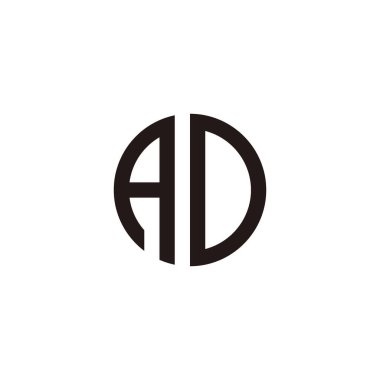 AD harfi çember sembolü basit logo vektörü