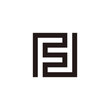 F harfi kare, çizgi geometrik sembolü basit logo vektörü