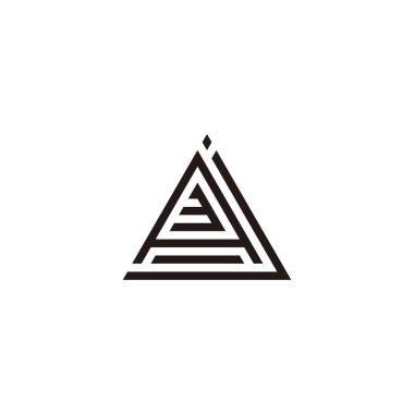 J harfi, A ve 3 numaralı üçgen geometrik sembol basit logo vektörü