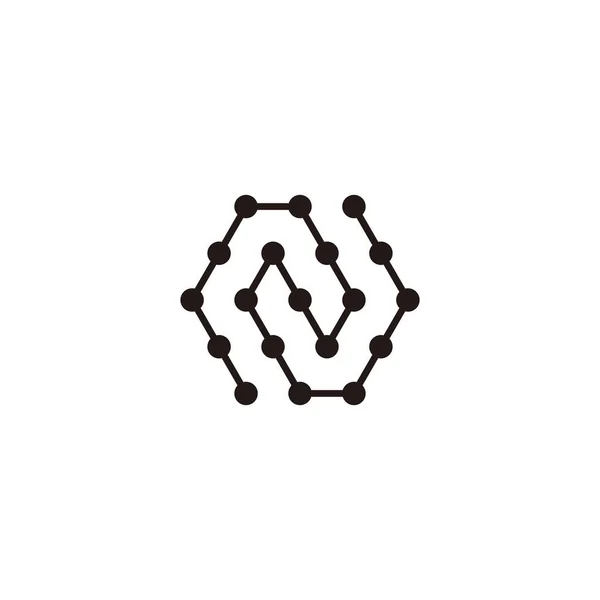 Písmeno Šestiúhelník Molekuly Zaoblený Geometrický Symbol Jednoduchý Vektor Loga — Stockový vektor