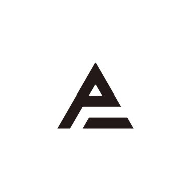 Pep p üçgeni geometrik sembolü basit logo vektörü