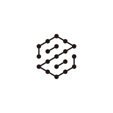 Z harfi altıgen, zarif moleküller geometrik sembol basit logo vektörü