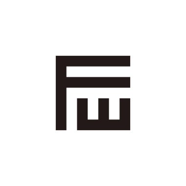 Harf Fw kare, eşsiz geometrik sembol basit logo vektörü