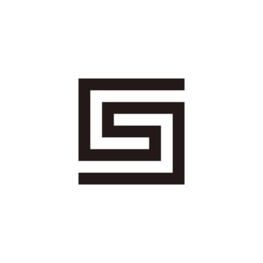 Harflerin karesi, spiral çizgi geometrik sembolü basit logo vektörü