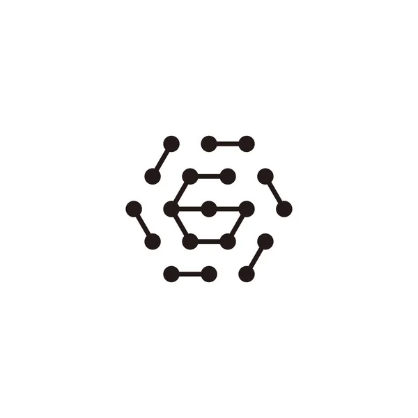 Číslo Šestiúhelník Molekuly Zaoblený Geometrický Symbol Jednoduchý Vektor Loga — Stockový vektor
