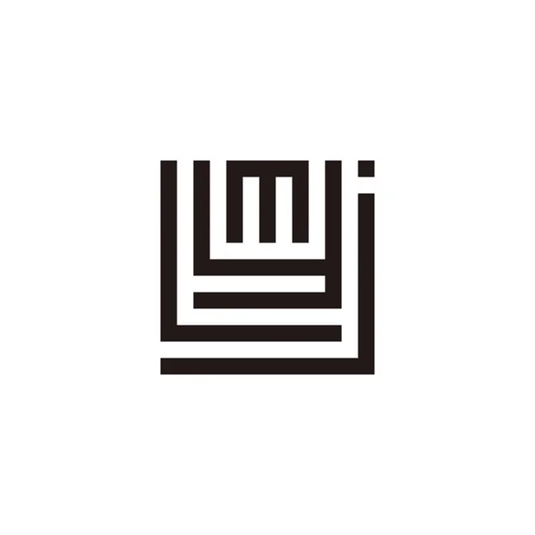 Lettera Simbolo Geometrico Quadrato Semplice Vettore Del Logo — Vettoriale Stock