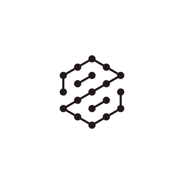 Letter Hexagon Elegantní Molekuly Geometrický Symbol Jednoduchý Vektor Loga — Stockový vektor