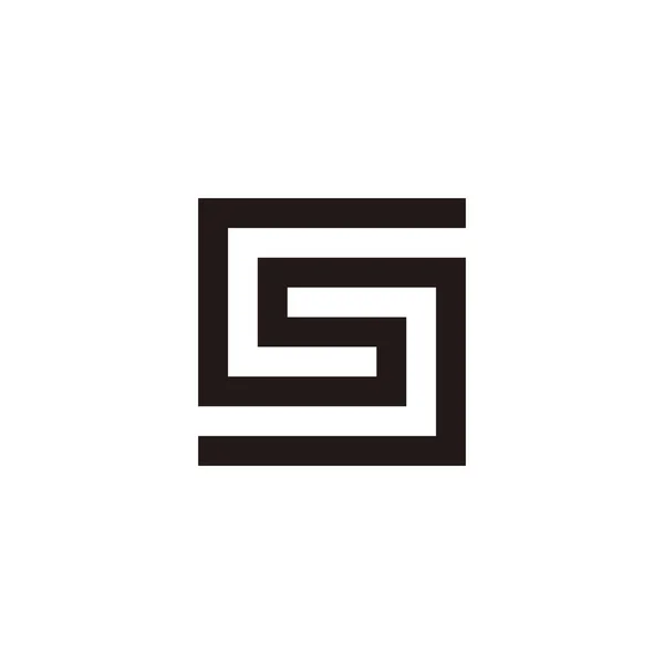 Harflerin karesi, spiral çizgi geometrik sembolü basit logo vektörü