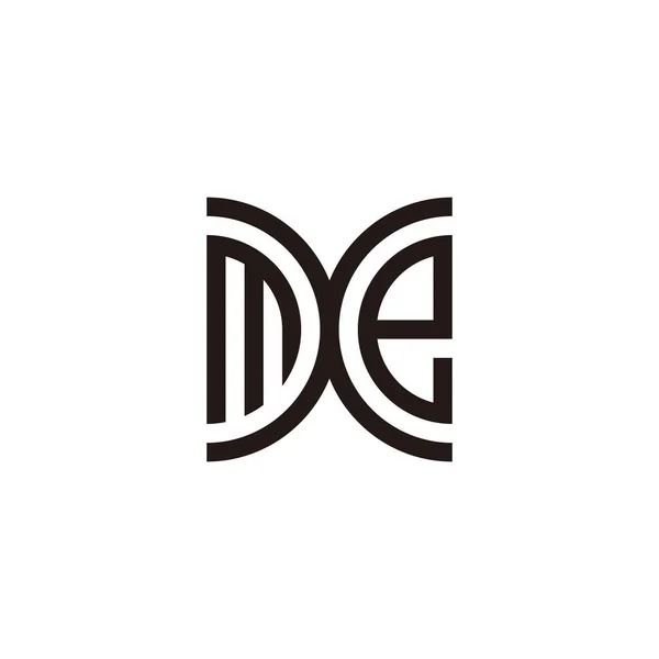 Huruf Kurva Mxe Simbol Geometris Vektor Logo Sederhana - Stok Vektor