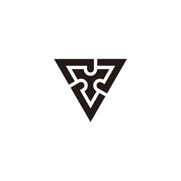Bokstav Pekare Triangel Geometrisk Symbol Enkel Logotyp Vektor — Stock vektor