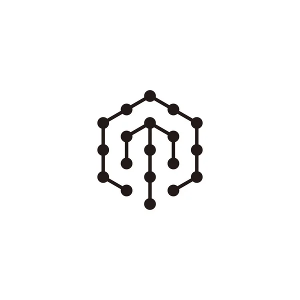 Litera Sześciokątne Molekuły Symbol Geometryczny Prosty Wektor Logo — Wektor stockowy