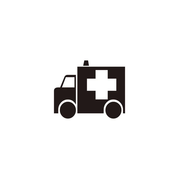 Ambulanza Auto Simbolo Geometrico Medico Semplice Vettore Logo — Vettoriale Stock