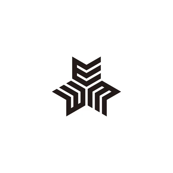 Harfi Okları Geometrik Işaretler Basit Logo Vektörü — Stok Vektör