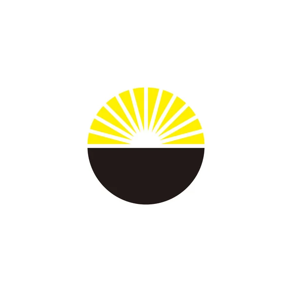 Miska Wschód Słońca Symbol Geometryczny Prosty Wektor Logo — Wektor stockowy