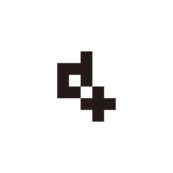 Letra Cuadrado Más Punto Símbolo Geométrico Simple Logotipo Vector — Archivo Imágenes Vectoriales