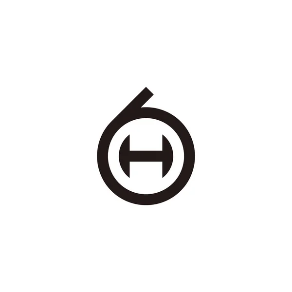 字母H 圆形几何符号简单标识向量 — 图库矢量图片