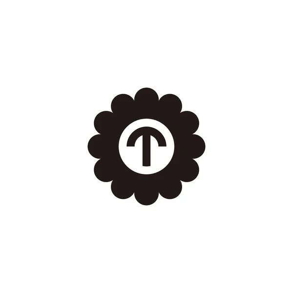 Carta Flor Símbolo Geométrico Vetor Logotipo Simples —  Vetores de Stock