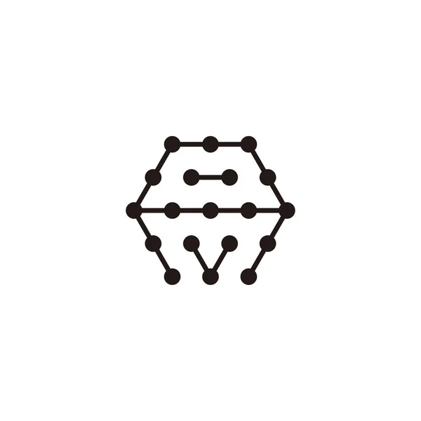Písmeno Šestiúhelník Molekuly Geometrický Symbol Jednoduchý Vektor Loga — Stockový vektor