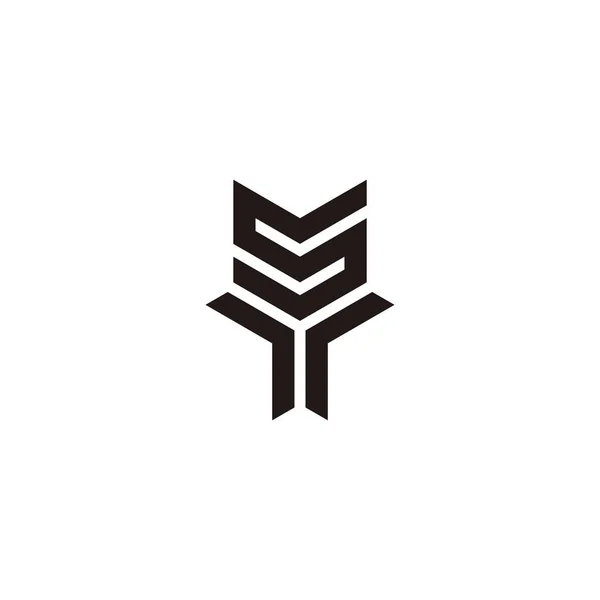 Harfi Eşsiz Geometrik Sembol Basit Logo Vektörü — Stok Vektör