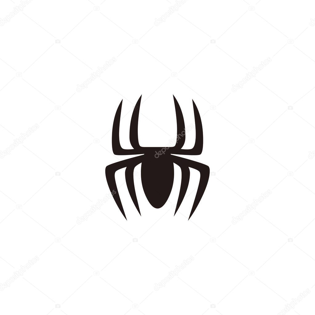 Spider no head, geometric symbol simple logo vector