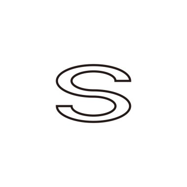 S harfi çizgi geometrik sembolü basit logo vektörü