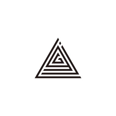 L, j, g ve G üçgeni geometrik sembolü basit logo vektörü