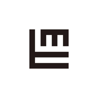 Harf t ve m kare, eşsiz geometrik sembol basit logo vektörü