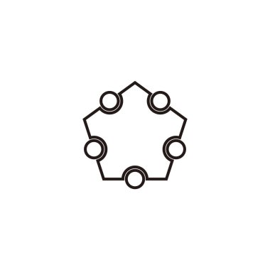 Çokgen, çember, çizgi geometrik sembolü basit logo vektörü