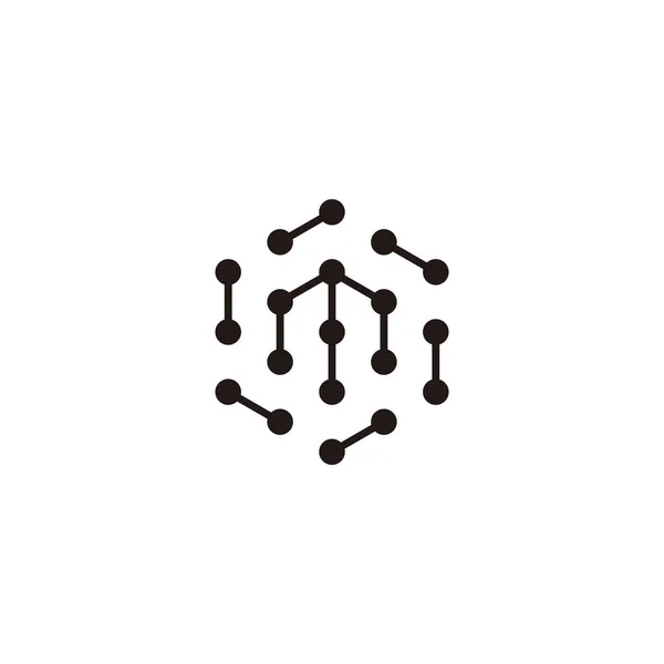 Litera Sześciokąt Molekuły Zaokrąglony Symbol Geometryczny Prosty Wektor Logo — Wektor stockowy