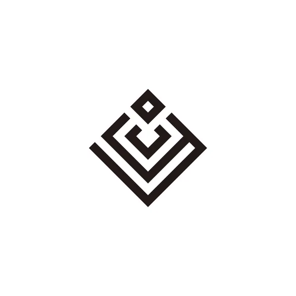 Lettre Carré Rectangle Symbole Géométrique Simple Logo Vecteur — Image vectorielle