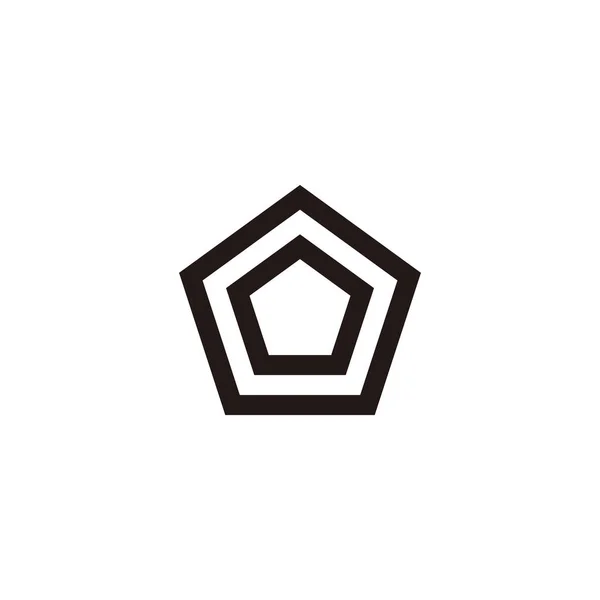 Polygon Dubbele Lijnen Geometrisch Symbool Eenvoudige Logo Vector — Stockvector
